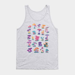 Colorful Vintage Mushroom Chart Tank Top